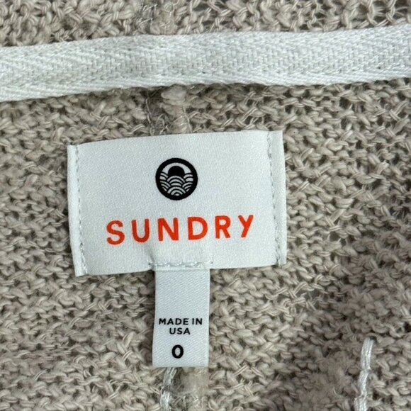 Anthropologie Sundry Cardigan XS Beige Summer of Love Embroidery Beach - Picture 8 of 12